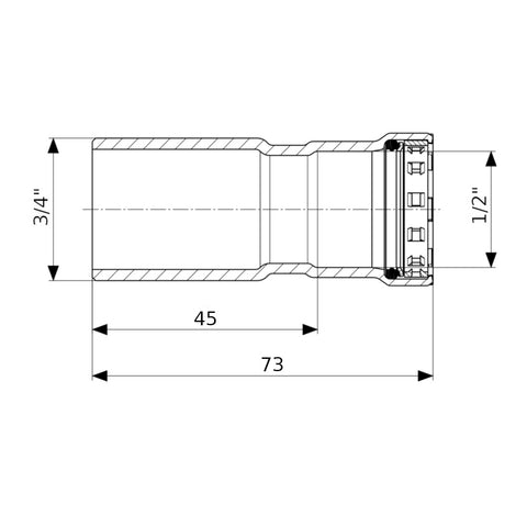 Viega acél Megapress G szűkítő idom 3/4"-1/2"