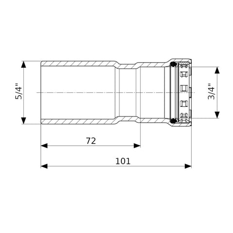 Viega acél Megapress G szűkítő idom 5/4"-3/4"