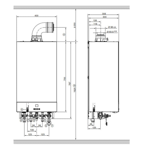 Viessmann Vitodens Classic BPKB-25 kondenzációs gázkazán, kombi 25Kw