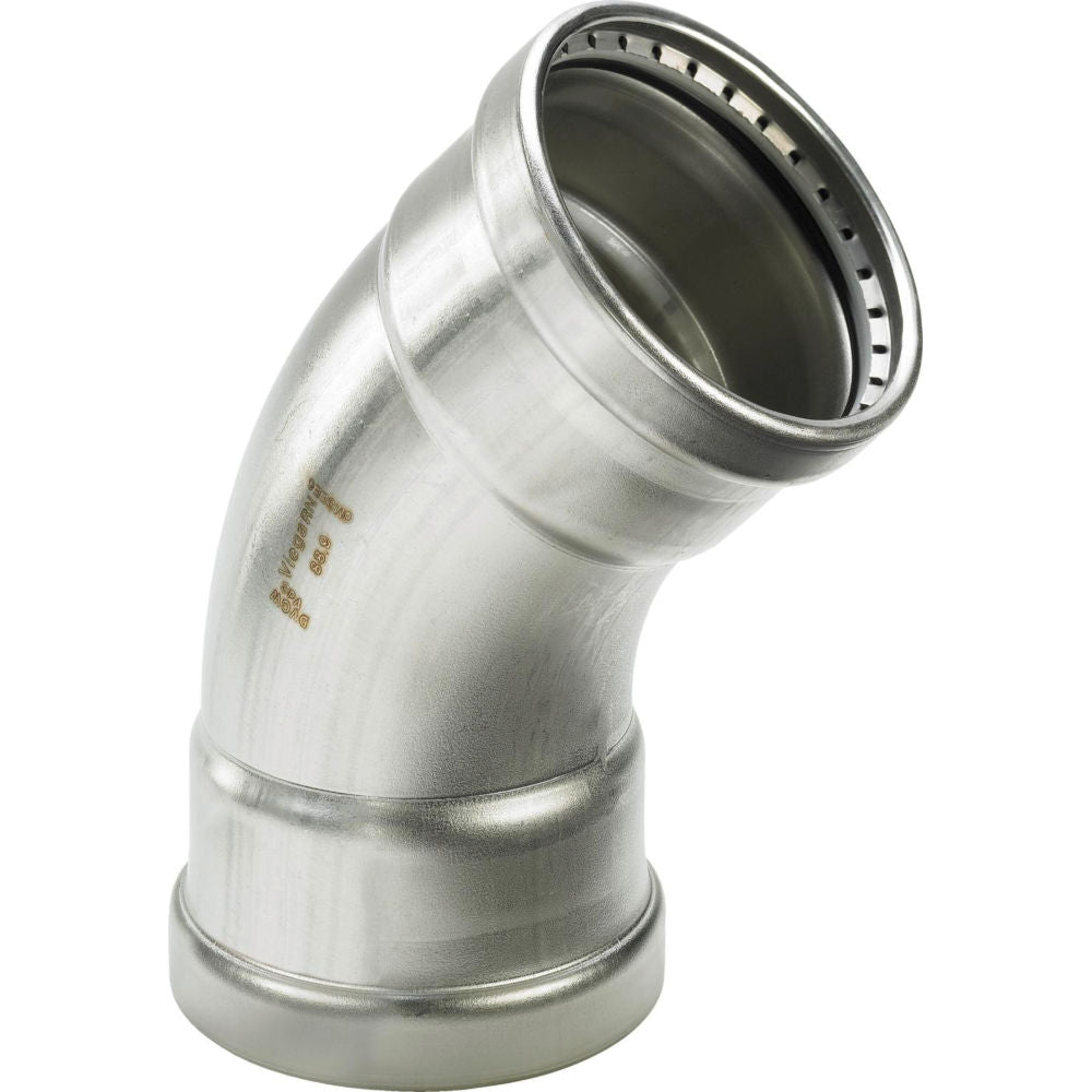 VIEGA SANPR. XL Inox ív 45° BB 88,9mm