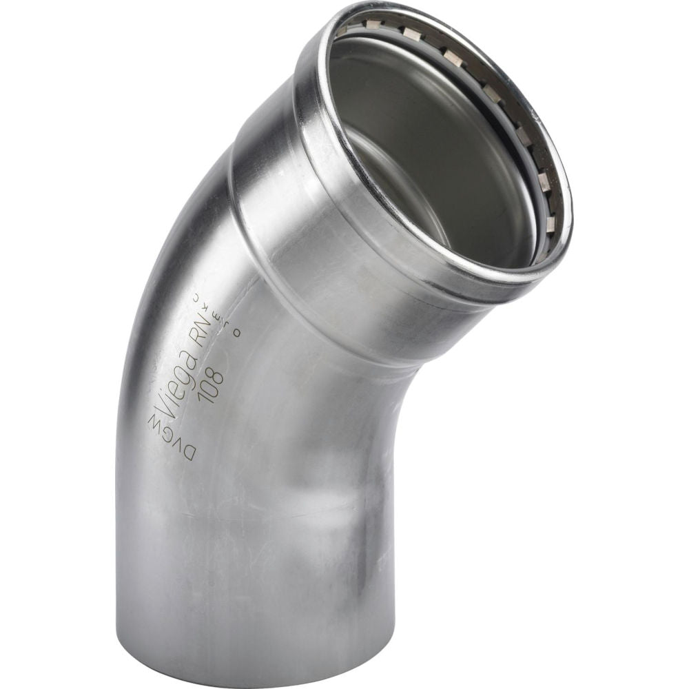 VIEGA SANPR. XL Inox ív 45° KB 76,1mm