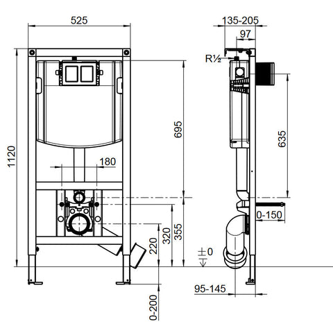 Villeroy&Boch Szett - O.novo fali wc kombipack(5660H101)+WC-elem(92246100)+nyomólap fehér(92249068)