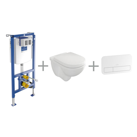Villeroy&Boch Szett - O.novo fali wc kombipack(5660H101)+WC-elem(92246100)+nyomólap fehér(92249068)