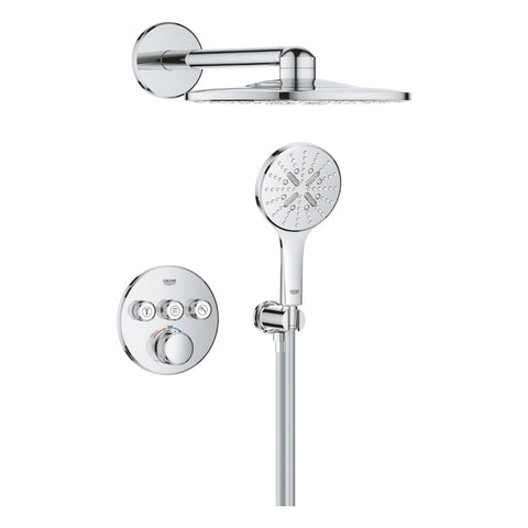 Grohe Grohtherm SmartControl zuhanyrendszer falsík mögötti, Rainshower SmartActive kézi és fejzuhany