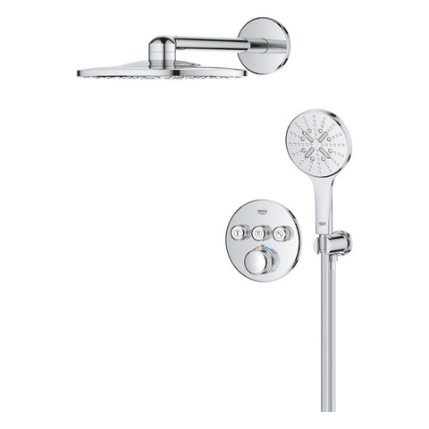 Grohe Grohtherm SmartControl zuhanyrendszer falsík mögötti, Rainshower SmartActive kézi és fejzuhany