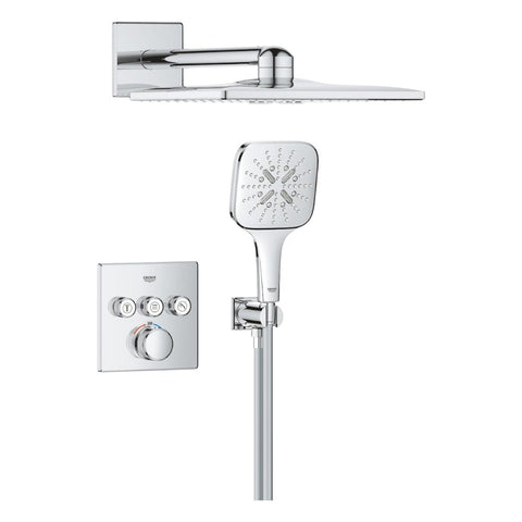 Grohe Grohtherm SmartControl zuhanyr. falsík mögötti, Rainshower SmartActive Cube kézi és fejzuhany