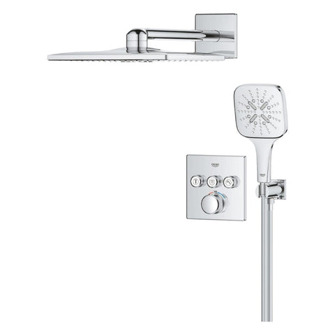 Grohe Grohtherm SmartControl zuhanyr. falsík mögötti, Rainshower SmartActive Cube kézi és fejzuhany