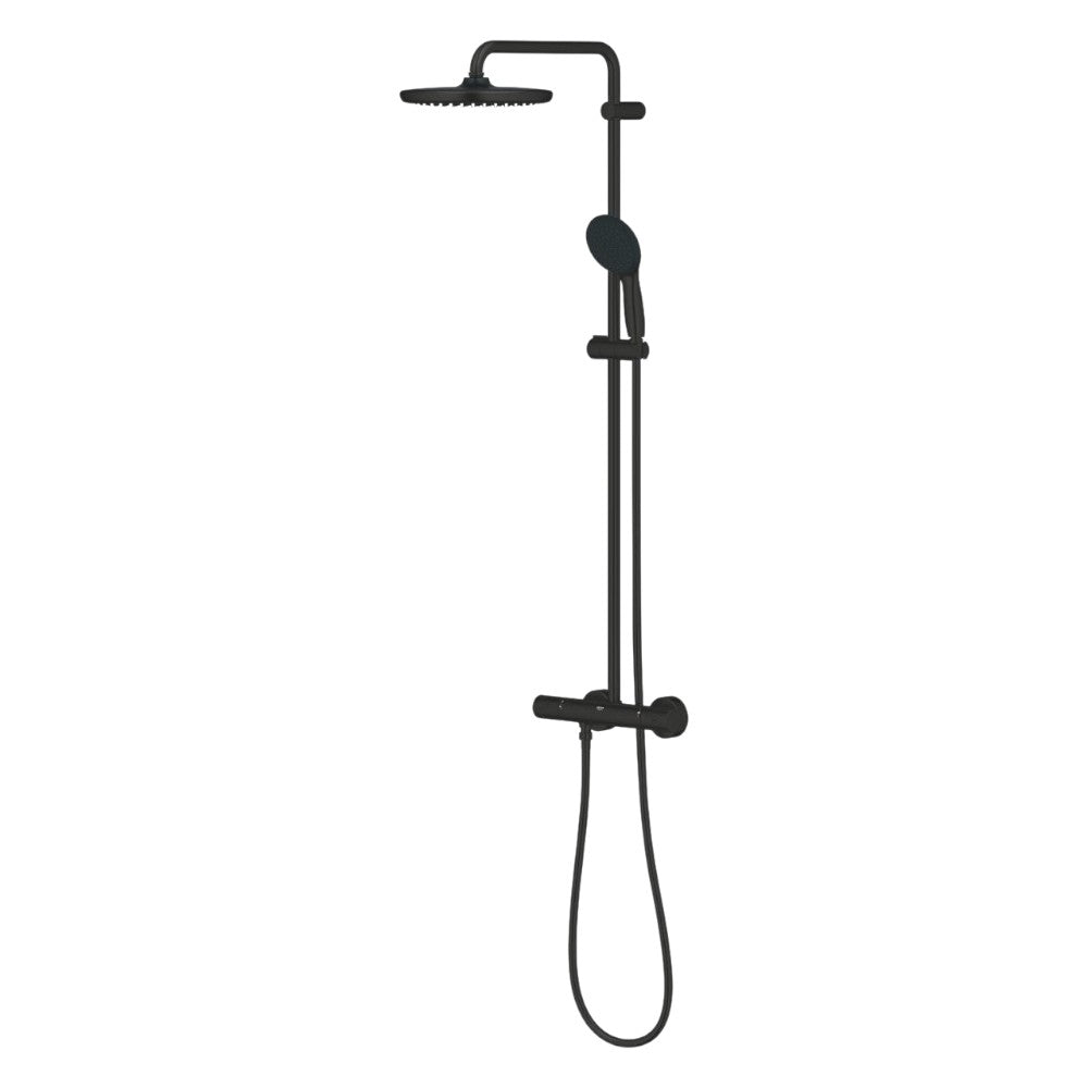 Grohe Tempesta System 250 termosztátos zuhanyrendszer, Tempesta 250 fejzuhany, matt fekete