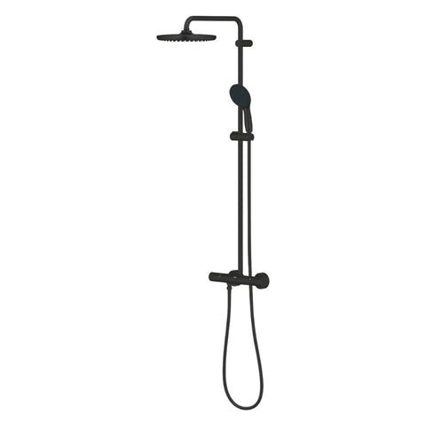 Grohe Tempesta System 250 termosztátos zuhanyrendszer, Tempesta 250 fejzuhany, matt fekete