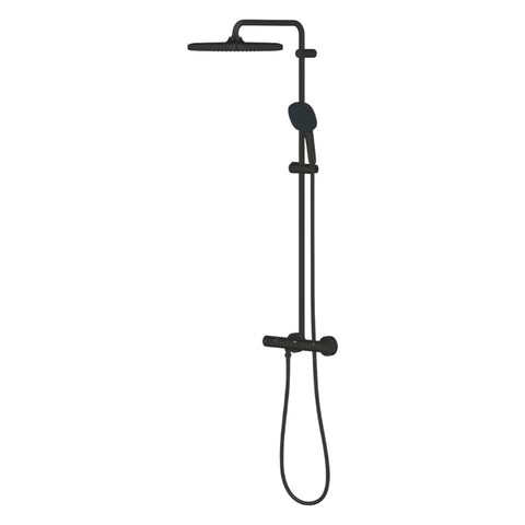 Grohe Tempesta System 250 Cube Termosztátos zuhanyrendszer, Tempesta 250 Cube fejzuhany, matt fekete