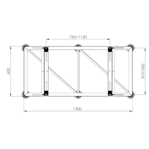 Terralux hőszivattyú álló konzol, csepptálcával és tálcafűtéssel SZÜRKE 1300x600 - MAX 200kg