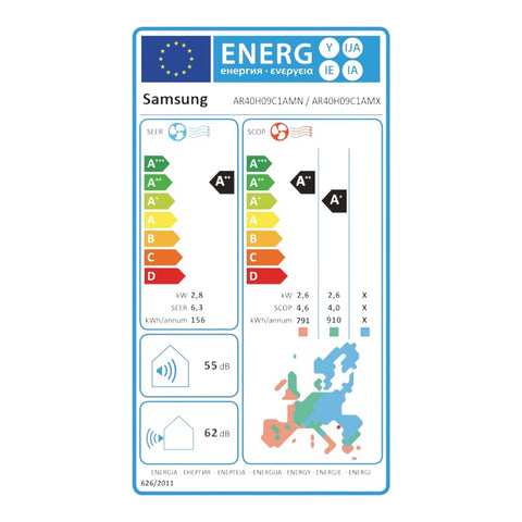 Samsung AR40 mono split klíma szett 2.6 kW + Wi-Fi (AR40H09C1AMNEU+AR40H09C1AMXEU)