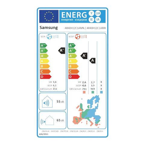 Samsung AR40 mono split klíma szett 3.5 kW + Wi-Fi (AR40H12C1AMNEU+AR40H12C1AMXEU)