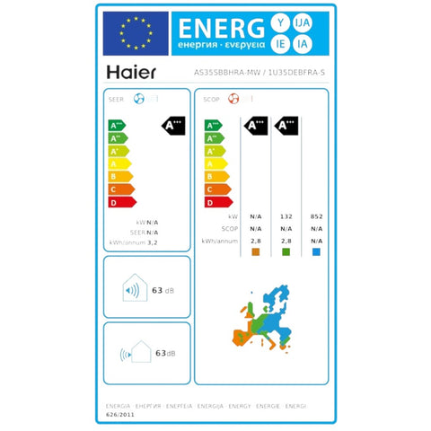 Haier Serene White R32 mono split klíma szett 3.5 kW   (AS35SBBHRA-MW / 1U35DEBFRA-SH)