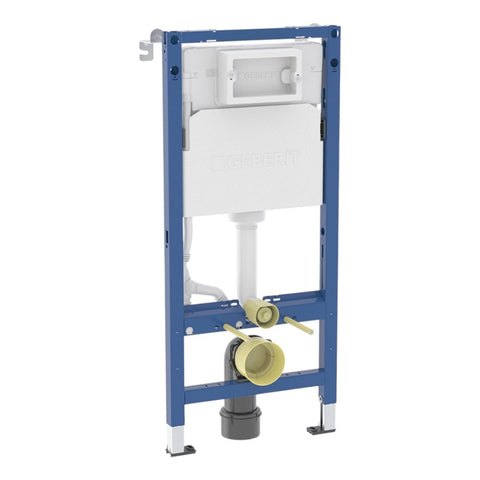 Geberit Duofix Basic fali WC-szerelőelem, Delta öblítőtartállyal, felső összekötővel és távtartóval