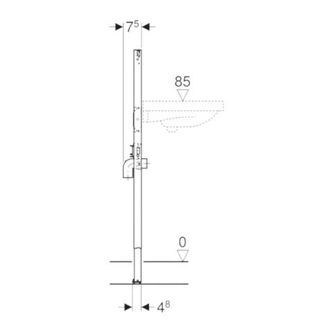 Geberit Duofix mosdó szerelőelem, 112cm, álló csaptelephez