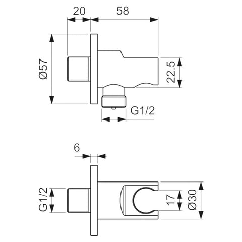 Ideal Standard Idealrain Atelier zuhanytartó, fali akasztós