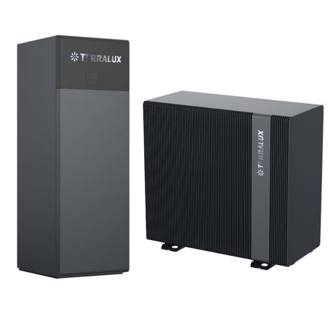 TERRALUX Hi-Master V 9 monoblokkos hőszivattyú szett,R290, 1fázis, 9,33kW+HT10 inox tároló 200L