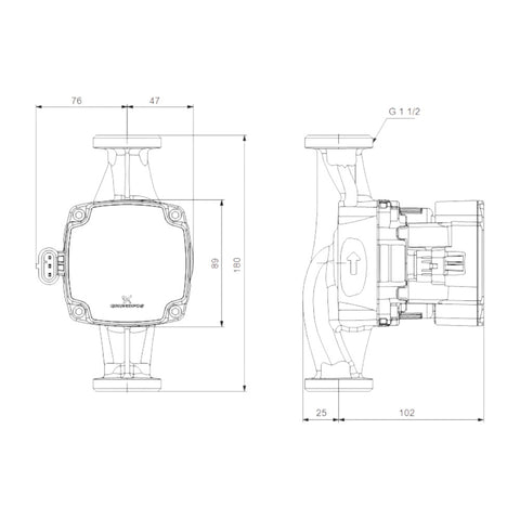 GRUNDFOS ALPHA1 25-80 180mm 220-240V 9H AC0