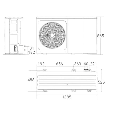 Hajdu HPAW -12 NE levegő-víz fűtési/hűtési hőszivattyú  12kW, 1fázis, R32, elektromos fűtés nélkül