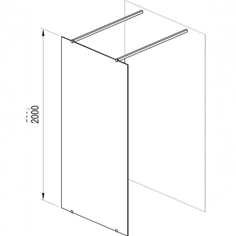 Ravak Walk In Free szett - 150 zuhanykabin fekete+transparent, 2 merevítővel