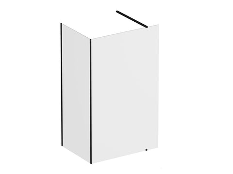 Ravak Walk In Corner szett - 120/90 zuhanykabin fekete+transparent, 1 merevítővel