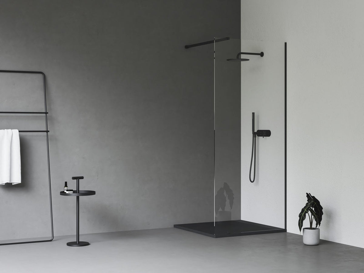 Ravak Walk In Wall szett - 80 zuhanykabin fekete+transparent, 1 merevítővel