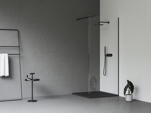 Ravak Walk In Wall szett - 80 zuhanykabin fekete+transparent, 1 merevítővel