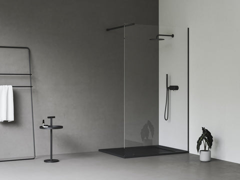 Ravak Walk In Wall szett - 100 zuhanykabin fekete+transparent, 1 merevítővel