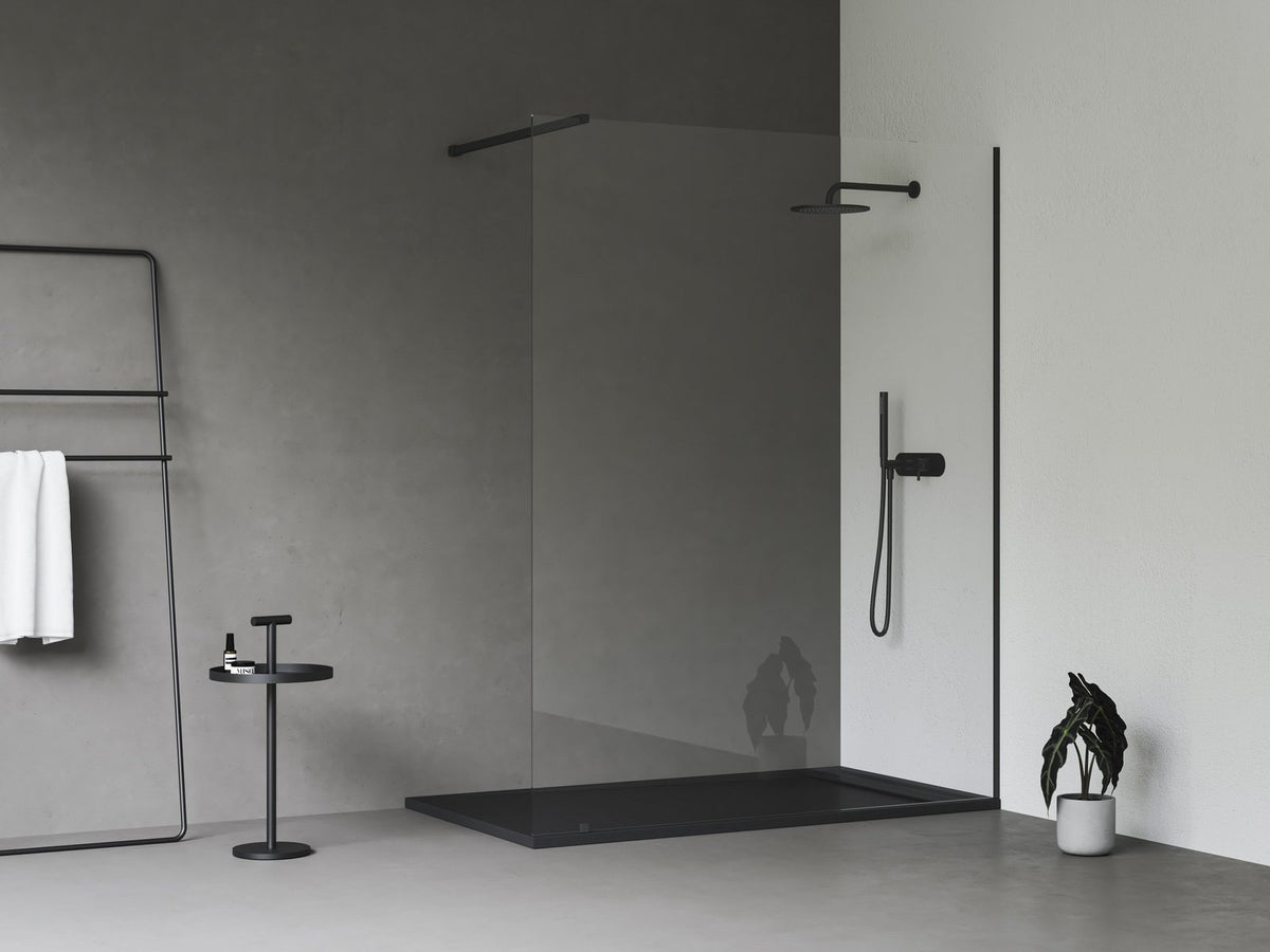Ravak Walk In Wall szett - 140 zuhanykabin fekete+transparent, 1 merevítővel
