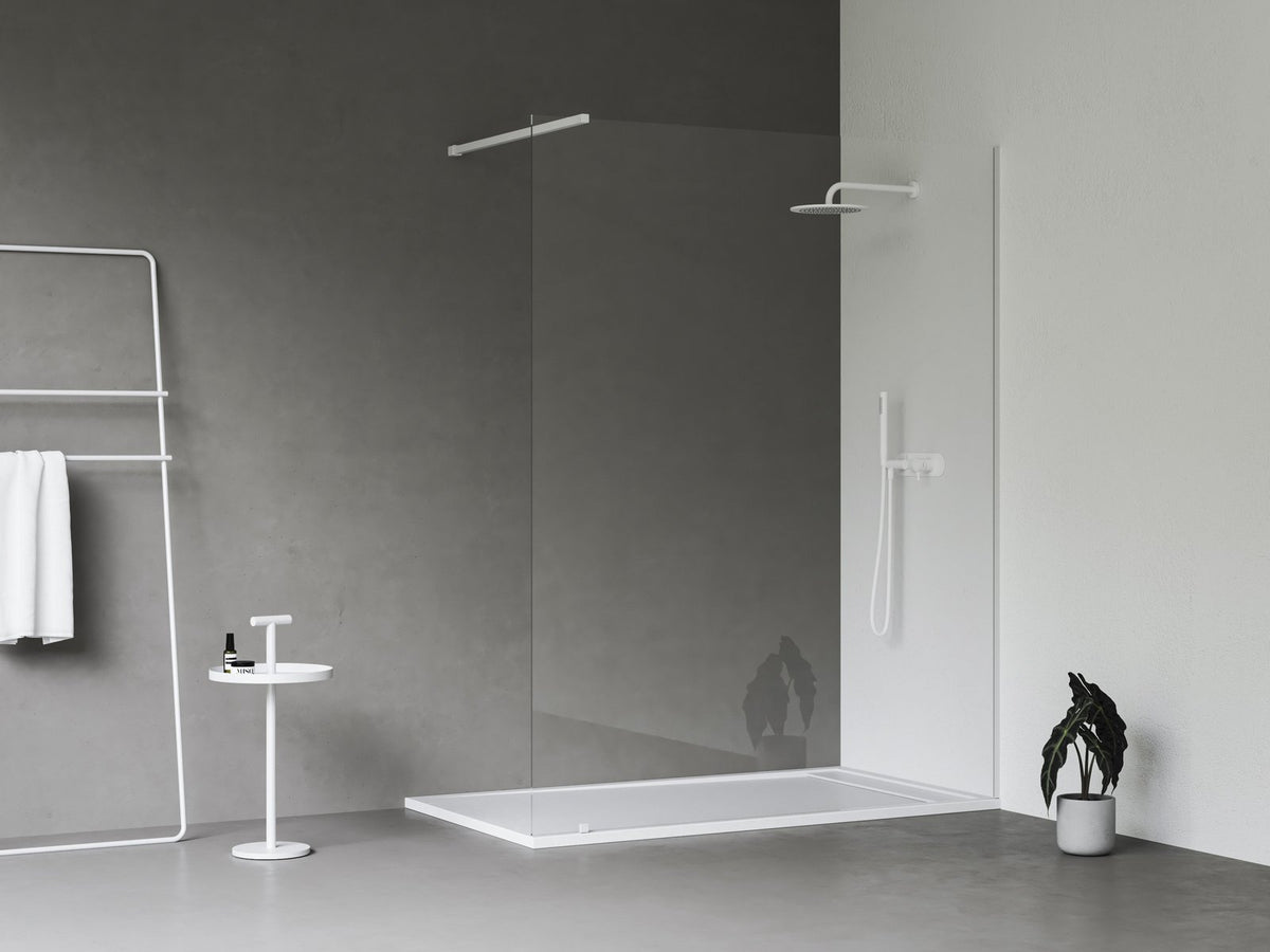 Ravak Walk In Wall szett - 140 zuhanykabin fehér matt+transparent, 1 merevítővel