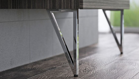 Tboss láb szögletes, 32cm, króm (pár)