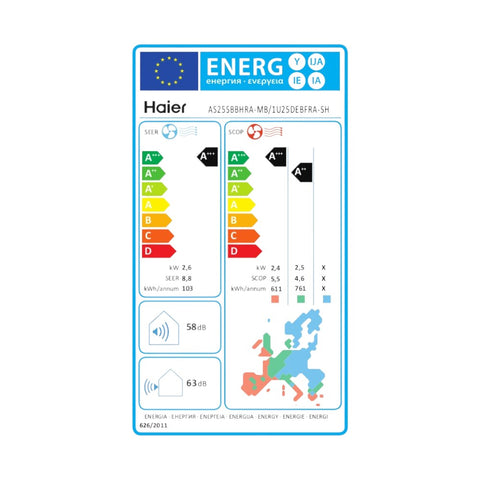 Haier Serene White R32 mono split klíma szett 2.6 kW   (AS25SBBHRA-MW / 1U25DEBFRA-SH)