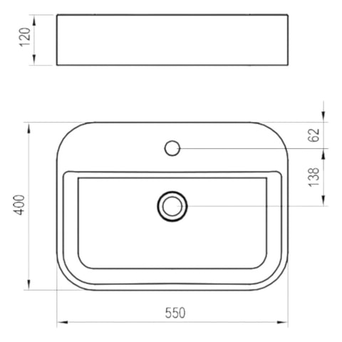 Ravak Ceramic Slim mosdó 550 R Shelf fehér