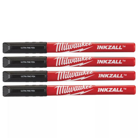 Milwaukee Inkzall vékony hegyű jelölő filc fekete 4db/csomag