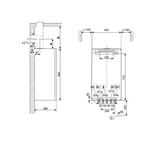 Bosch Condens 7000i W GC7000iW 35 P 23 kondenzációs gázkazán, fűtő, fehér üveg burk. 35 Kw