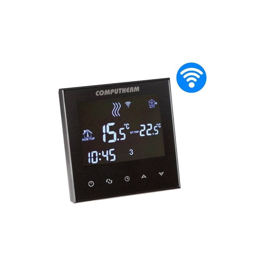 COMPUTHERM E300FC Wi-Fi fan-coil termosztát 2- és 4-csöves rendszerekhez fekete