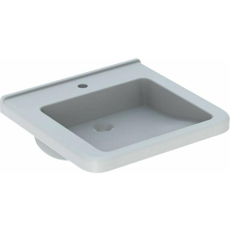 Geberit Selnova Square Comfort mosdó, 65x55, Akadálymentes, Csaplyukkal, Túlfolyóval
