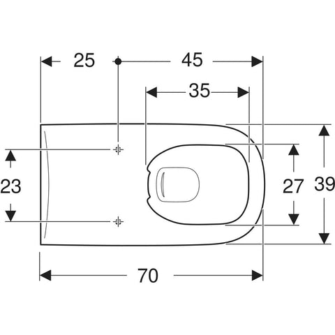 Geberit Selnova Comfort Square fali WC RimFree, mély öbl.