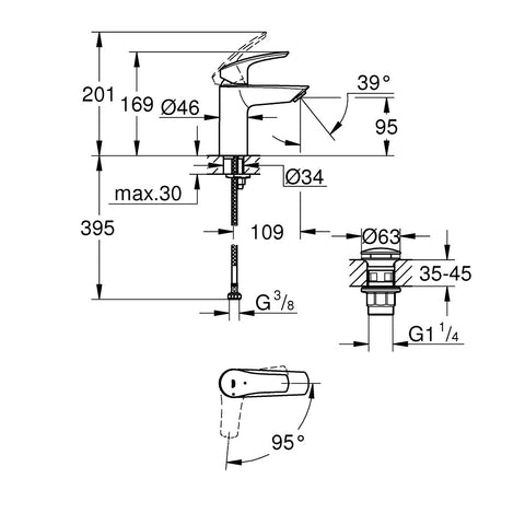 Grohe Eurosmart S-es ES mosdócsaptelep
