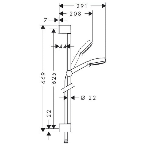 Hansgrohe Crometta 100 Vario 65 cm zuhanyszett fehér/króm