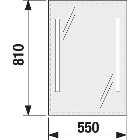 Jika Clear tükör, 55x81cm, LED világítással, IP44, kapcsoló nélkül, 230 V csatlakozódobozzal