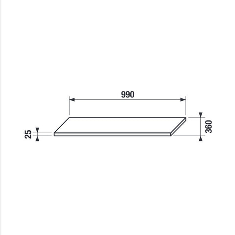 Jika Tigo polc 100 cm-es mosdó alá, 2 konzollal, fehér, 99x36x2,5 cm