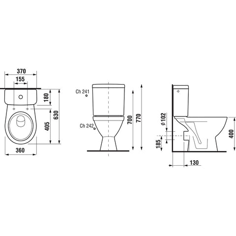 Jika Lyra Plus monoblokkos WC szett, hátsó kif.,mélyöbl.,alsó vízbekötés,fehér (H8263860002421)