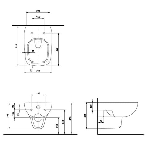 Kolo Style fali wc csésze mélyöblítésű 51cm