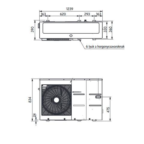 LG THERMA V - HM051MR.U44 - monoblokkos hőszivattyú 5,0 kW (R32) 1Ø (a fűtőbetétet nem tartalmazza)