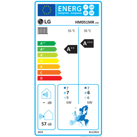 LG THERMA V - HM051MR.U44 - monoblokkos hőszivattyú 5,0 kW (R32) 1Ø (a fűtőbetétet nem tartalmazza)