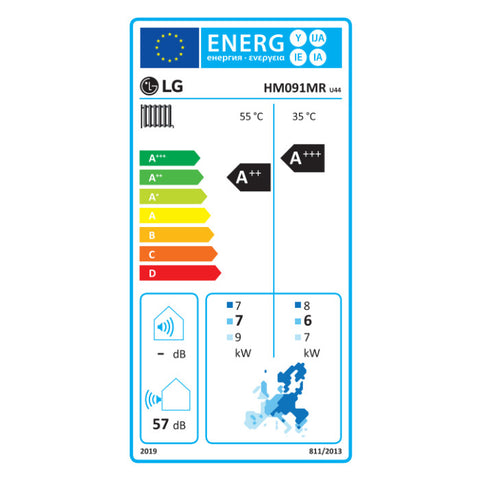 LG THERMA V - HM091MR.U44 - monoblokkos hőszivattyú 9,0 kW (R32) 1Ø (a fűtőbetétet nem tartalmazza)