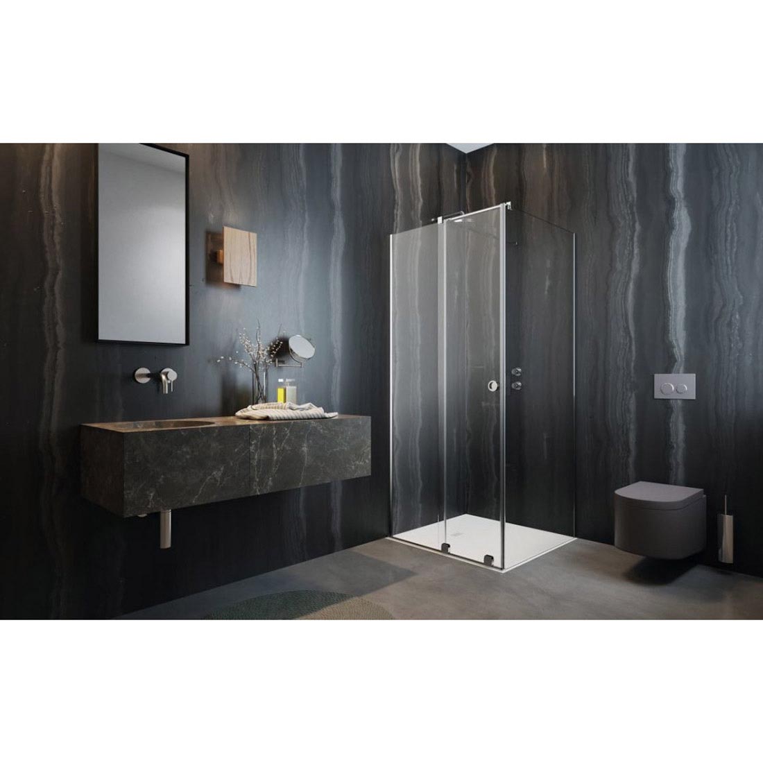 Radaway Furo RH KDJ 90 B zuhanyajtó, átlátszó, balos (cikkszám: 10104442-01-01LU)