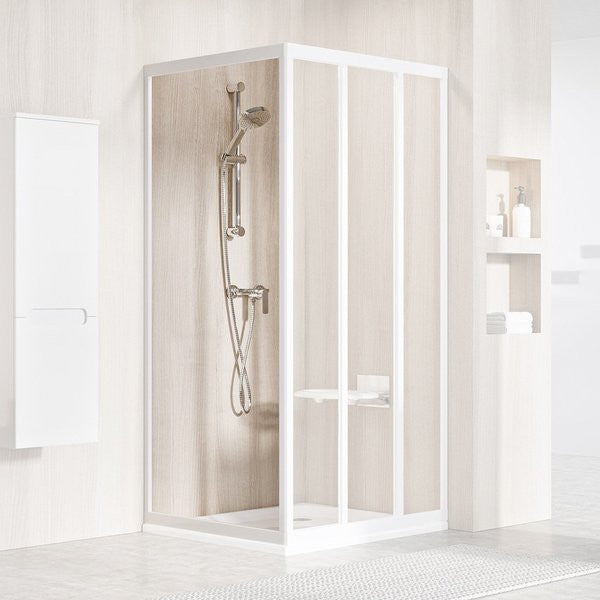 Ravak APSS-90 198 fix zuhanyfal fehér+Transparent üveg